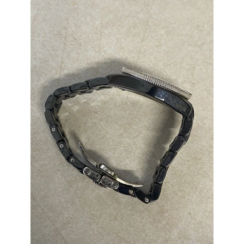 Judith Ripka Ceramic and Stainless Steel Diamonique Bracelet Watch